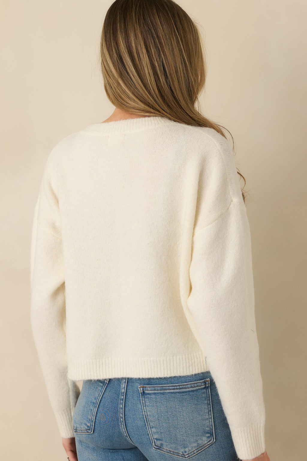 Women's Catch the Breeze Ivory Sailboat Knit Button Front Cardigan Sweater | 74% Acrylic 7
