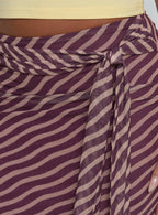 Women's Caviar Tie Maxi Skirt Brown Stripe | Maxi skirt in stripe print with a tie design 5