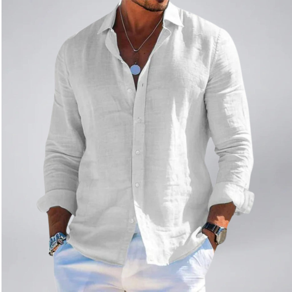 Celestiella | Men's Dress Shirt in Premium Linen with Soft Collar | Breathable Comfort for Effortless Style