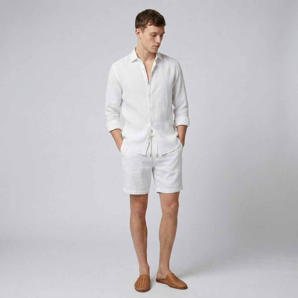Celestiella | Men's Dress Shirt in Premium Linen with Soft Collar | Breathable Comfort for Effortless Style