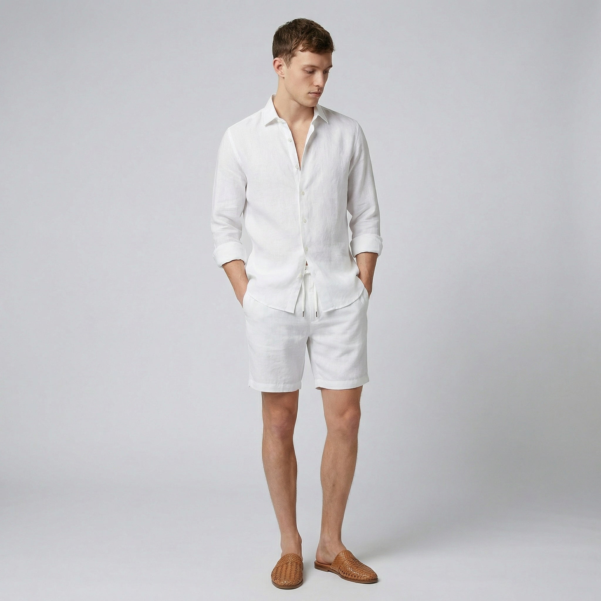 Celestiella | Men's Dress Shirt in Premium Linen with Soft Collar | Breathable Comfort for Effortless Style