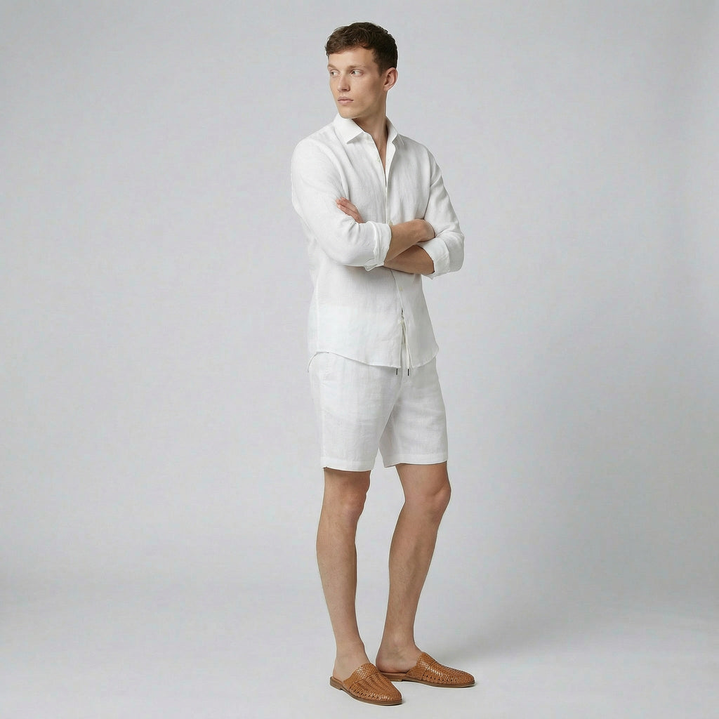 Celestiella | Men's Dress Shirt in Premium Linen with Soft Collar | Breathable Comfort for Effortless Style