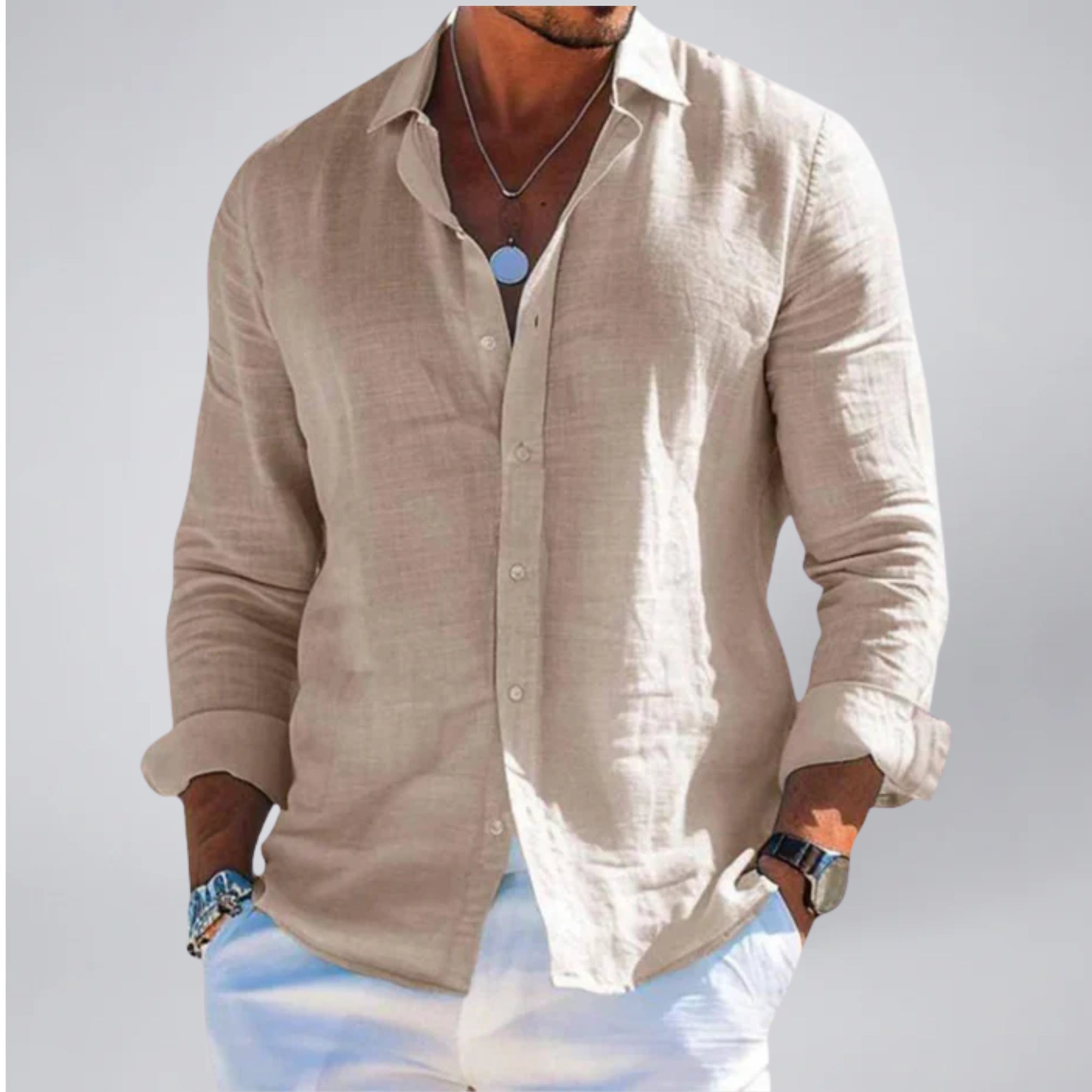 Celestiella | Men's Shirt in Premium Linen with Soft Collar | Breathable Comfort for Effortless Style