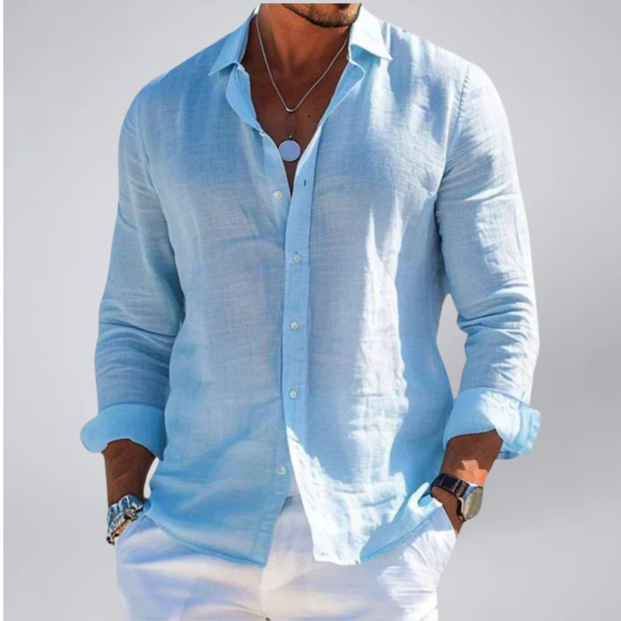 Celestiella | Men's Shirt in Premium Linen with Soft Collar | Breathable Comfort for Effortless Style