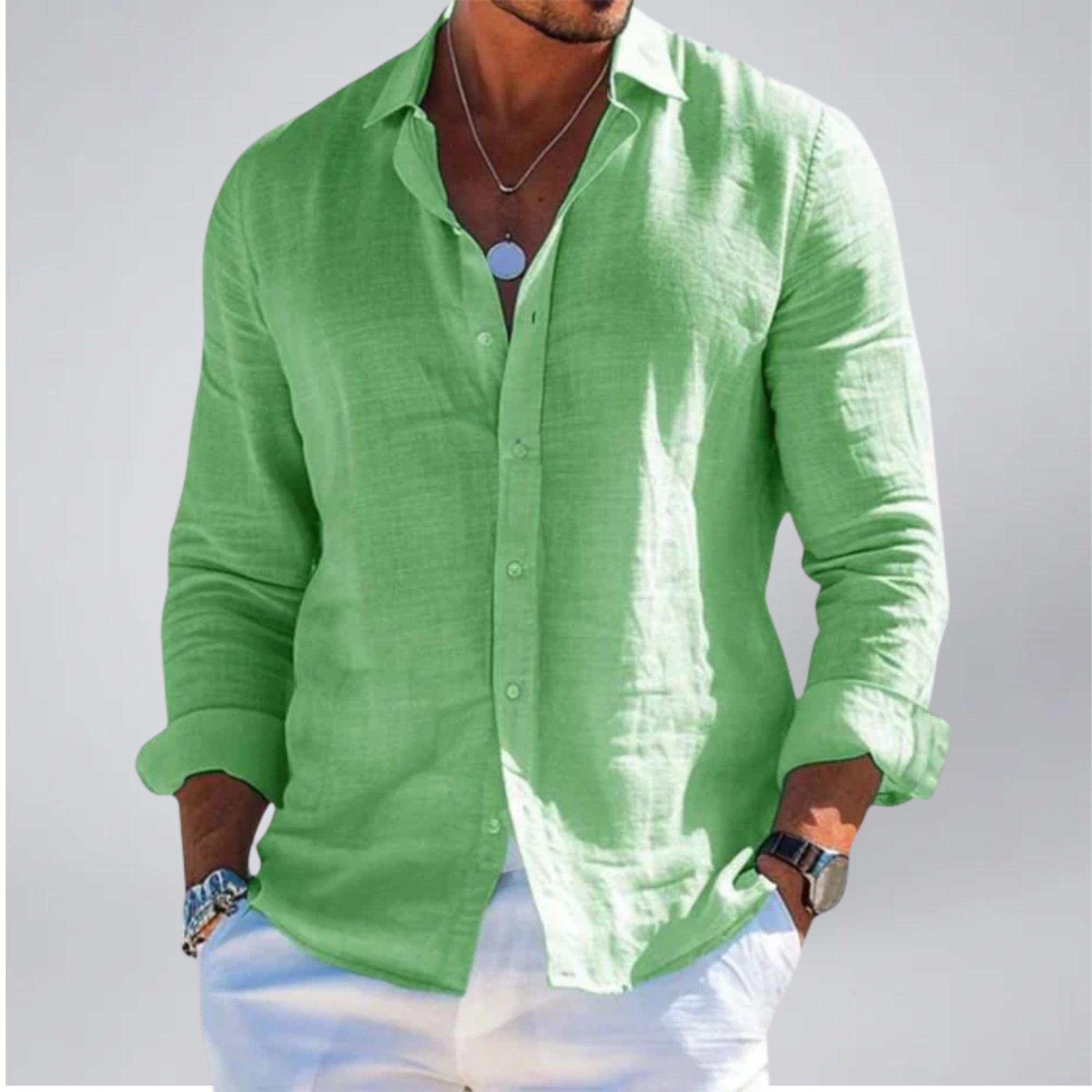 Celestiella | Men's Shirt in Premium Linen with Soft Collar | Breathable Comfort for Effortless Style