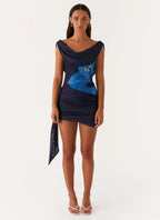 Women's Charming Mini Dress | Off-Shoulder Design with Cowl Front | Elegant Look for Any Occasion - Women's | Off-should 1