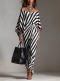 Chic Collection | Black Maxi Dress with Asymmetric Cut for Effortless Style