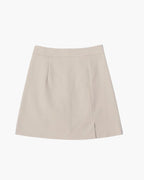 Chic Collection | Black Mini Skirt with Tailored Design & Side Slit | Versatile Style for Office and Evening