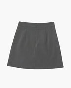 Chic Collection | Black Mini Skirt with Tailored Design & Side Slit | Versatile Style for Office and Evening