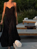 Maxi Dress for Women with V-Neckline & Backless Design – Trendy...