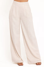 Chic Collection | Wide Leg Pants with High Rise & Pleat Detail | Stylish Comfort for Effortless Elegance
