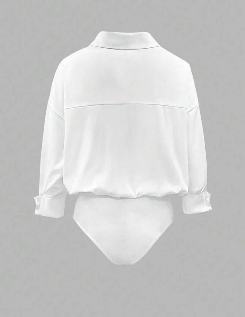 Women's Bodysuit Set with Silky Fabric & Oversized Shirt –...