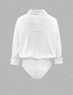 Women's Bodysuit Set with Silky Fabric & Oversized Shirt –...