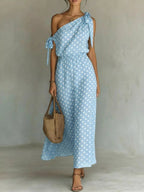 Chic Collection | Women's Maxi Dress with One-Shoulder Design | Versatile Summer Dress for Effortless Style