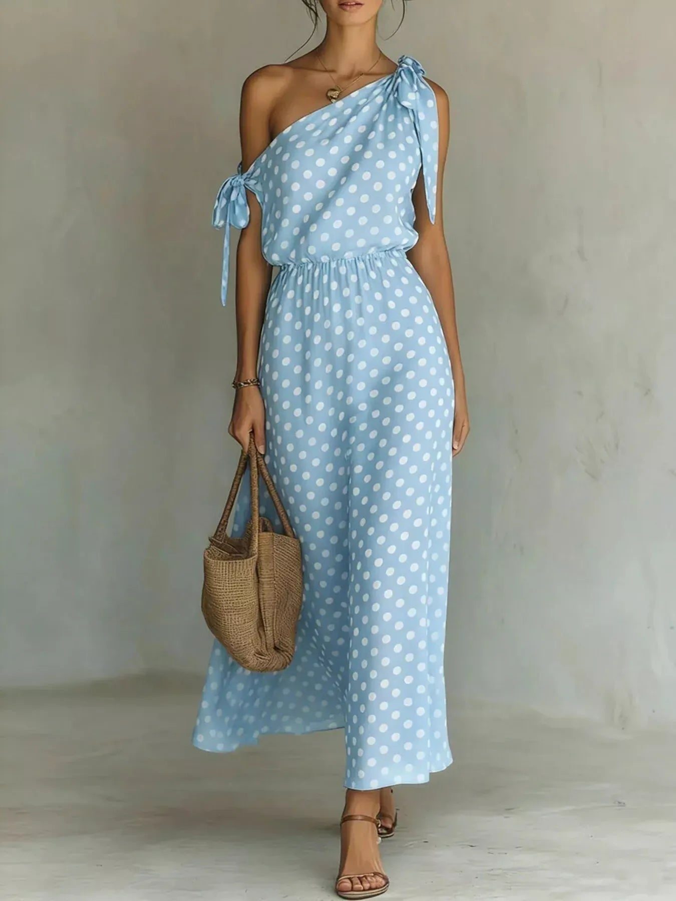 Chic Collection | Women's Maxi Dress with One-Shoulder Design | Versatile Summer Dress for Effortless Style