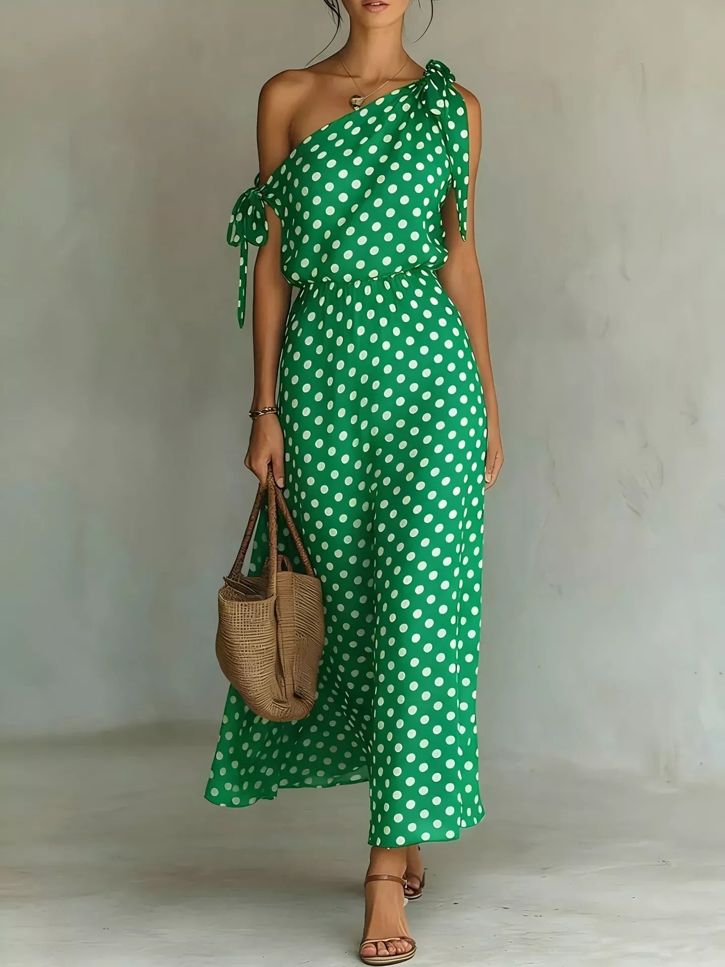 Chic Collection | Women's Maxi Dress with One-Shoulder Design | Versatile Summer Dress for Effortless Style