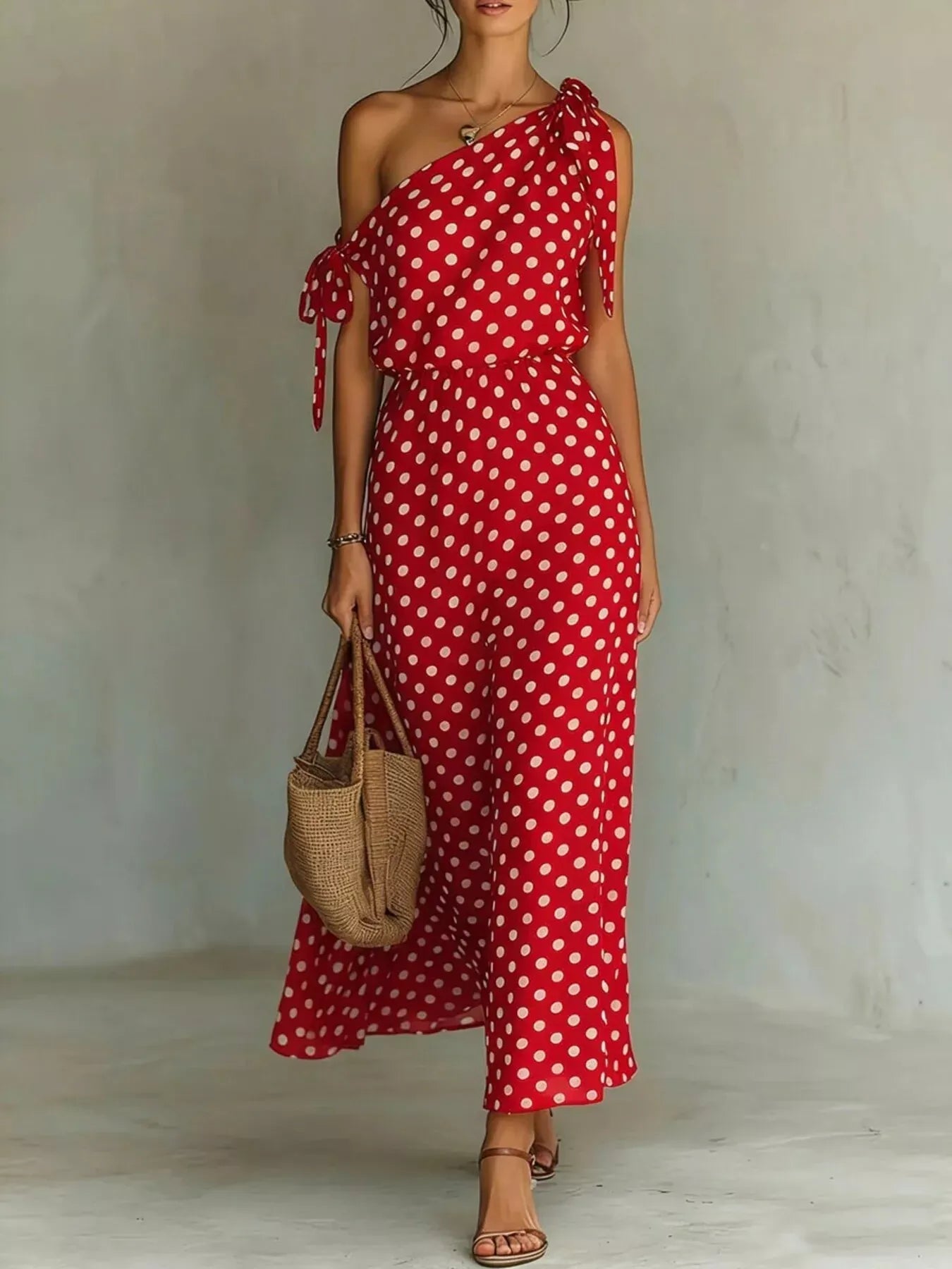 Chic Collection | Women's Maxi Dress with One-Shoulder Design | Versatile Summer Dress for Effortless Style