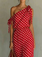 Chic Collection | Women's Maxi Dress with One-Shoulder Design | Versatile Summer Dress for Effortless Style