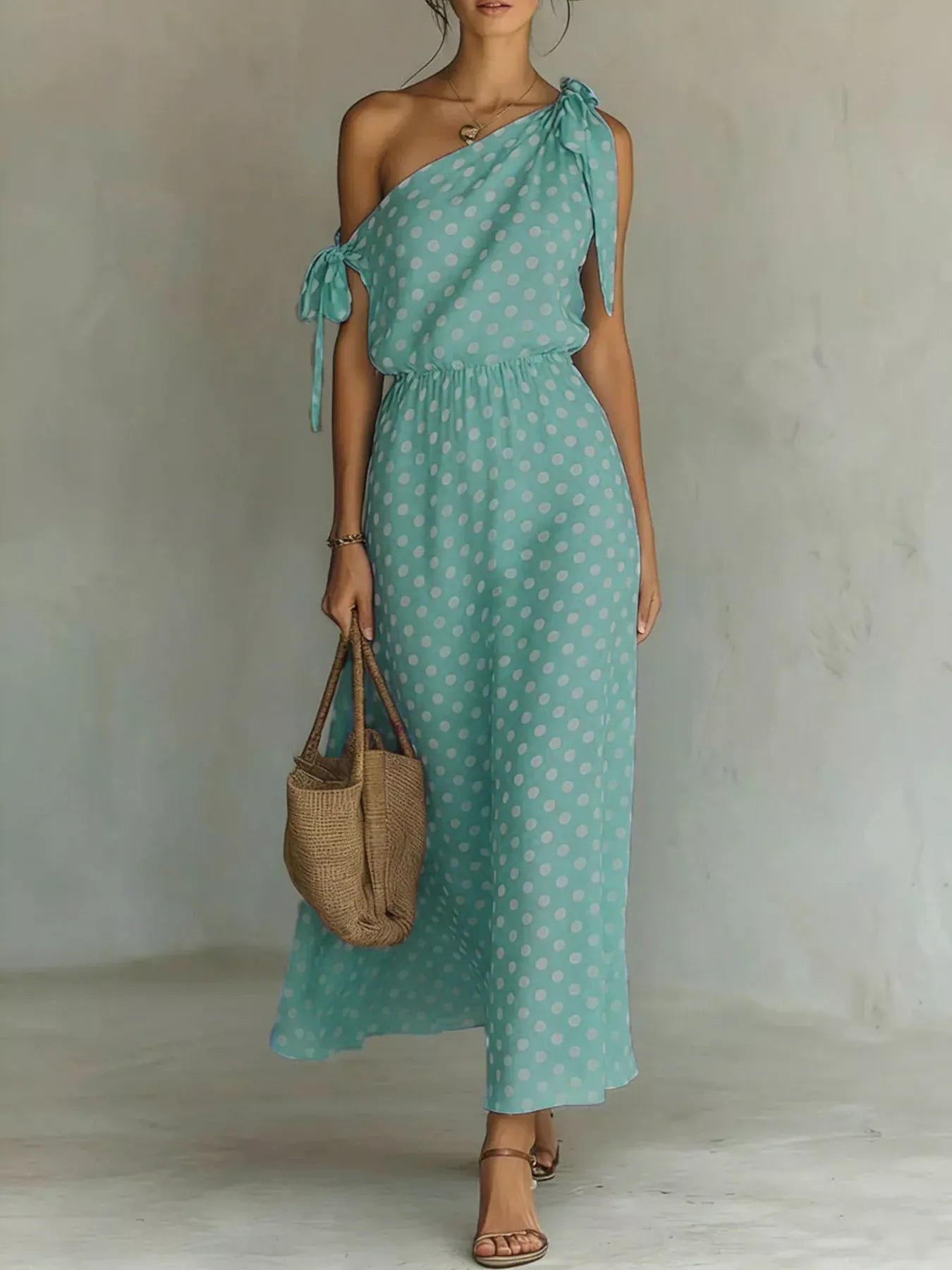 Chic Collection | Women's Maxi Dress with One-Shoulder Design | Versatile Summer Dress for Effortless Style