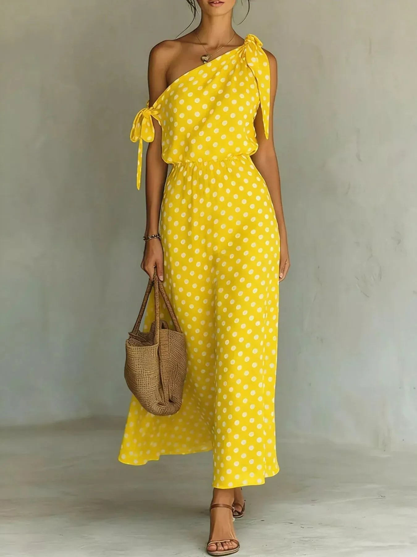 Chic Collection | Women's Maxi Dress with One-Shoulder Design | Versatile Summer Dress for Effortless Style