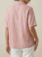 Chic Essentials | Women's Polo Shirt with Breathable Linen-Cotton Fabric | Casual Style for Everyday Comfort