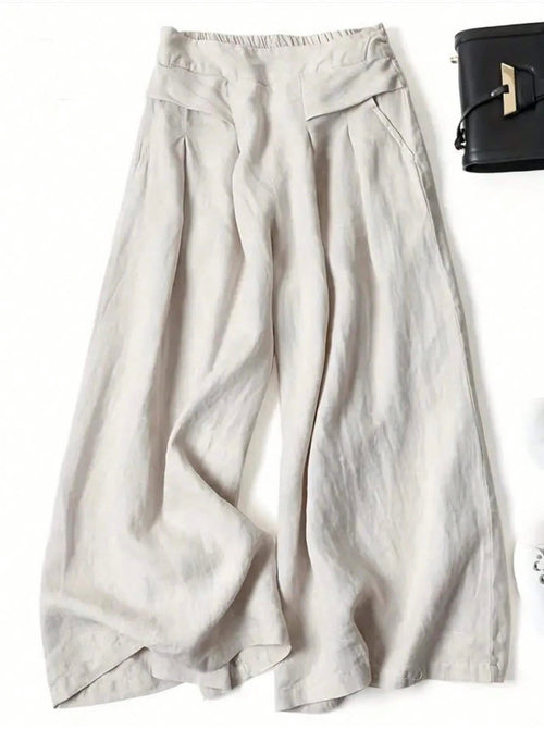 Chic Linen | Women's Culottes with Relaxed Fit & Premium Knit Texture | Effortless Summer Style