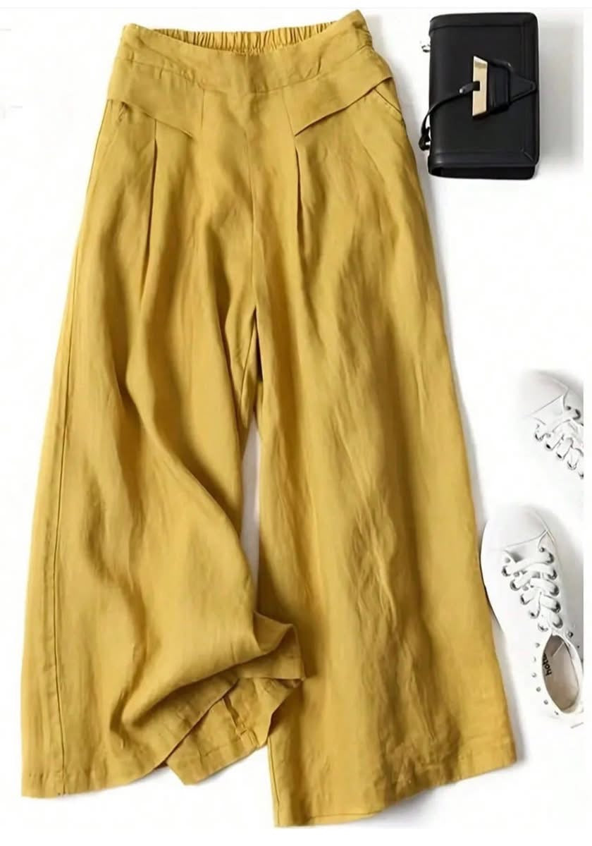 Chic Linen | Women's Culottes with Relaxed Fit & Premium Knit Texture | Effortless Summer Style