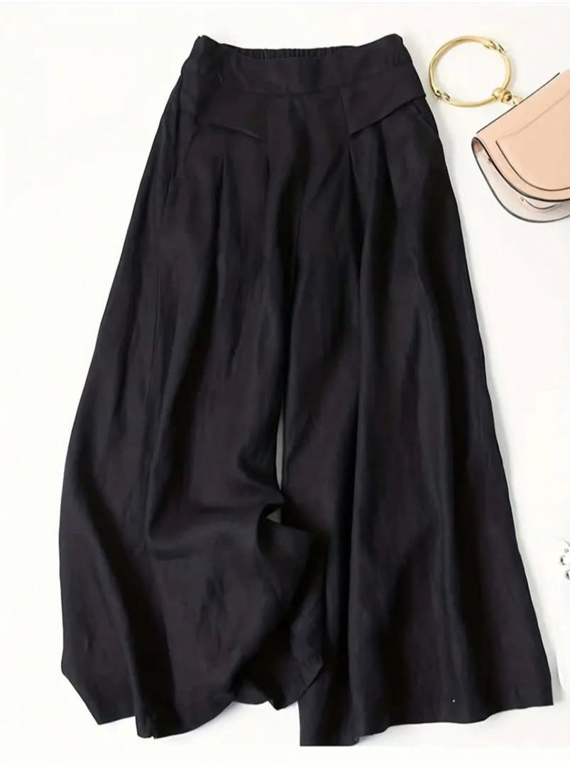 Chic Linen | Women's Culottes with Relaxed Fit & Premium Knit Texture | Effortless Summer Style