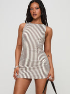 Chic Stripes | Women's Romper with Tie-Back Design | Comfortable Summer Outfit for Effortless Style