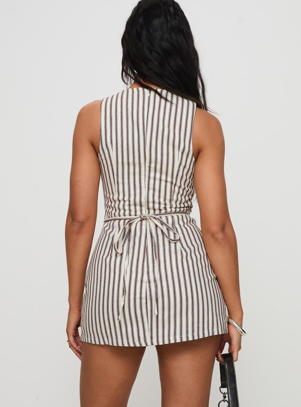 Chic Stripes | Women's Romper with Tie-Back Design | Comfortable Summer Outfit for Effortless Style