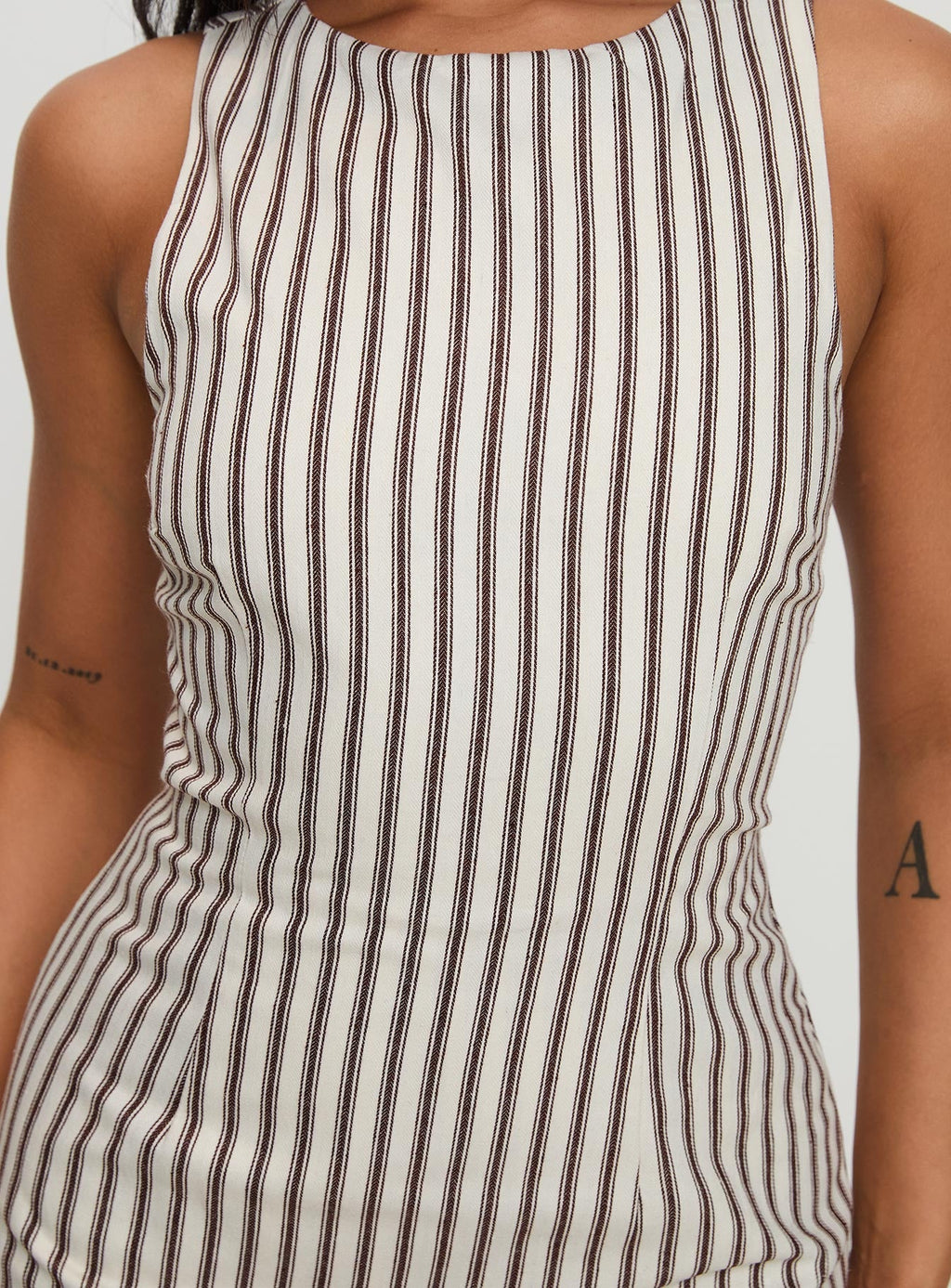 Chic Stripes | Women's Romper with Tie-Back Design | Comfortable Summer Outfit for Effortless Style