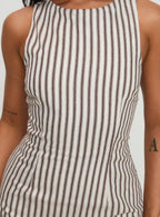 Chic Stripes | Women's Romper with Tie-Back Design | Comfortable Summer Outfit for Effortless Style