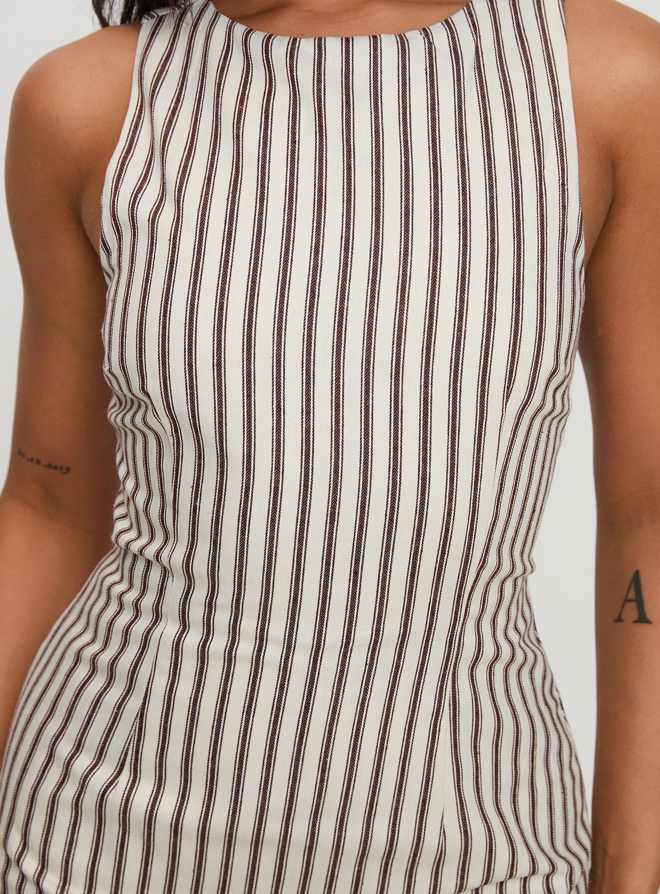 Chic Stripes | Women's Romper with Tie-Back Design | Comfortable Summer Outfit for Effortless Style
