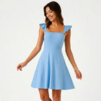 Ruffle-Strap Lightweight Mini Dress