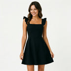 Ruffle-Strap Lightweight Mini Dress