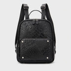 Chic Vegan Leather Backpack | Spacious Everyday Rucksack with Floral Design for Organized Travel