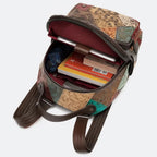 Chic Vegan Leather Backpack | Spacious Everyday Rucksack with Floral Design for Organized Travel