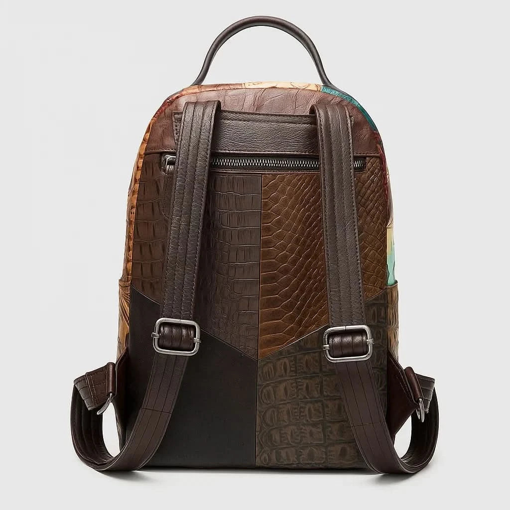 Chic Vegan Leather Backpack | Spacious Everyday Rucksack with Floral Design for Organized Travel