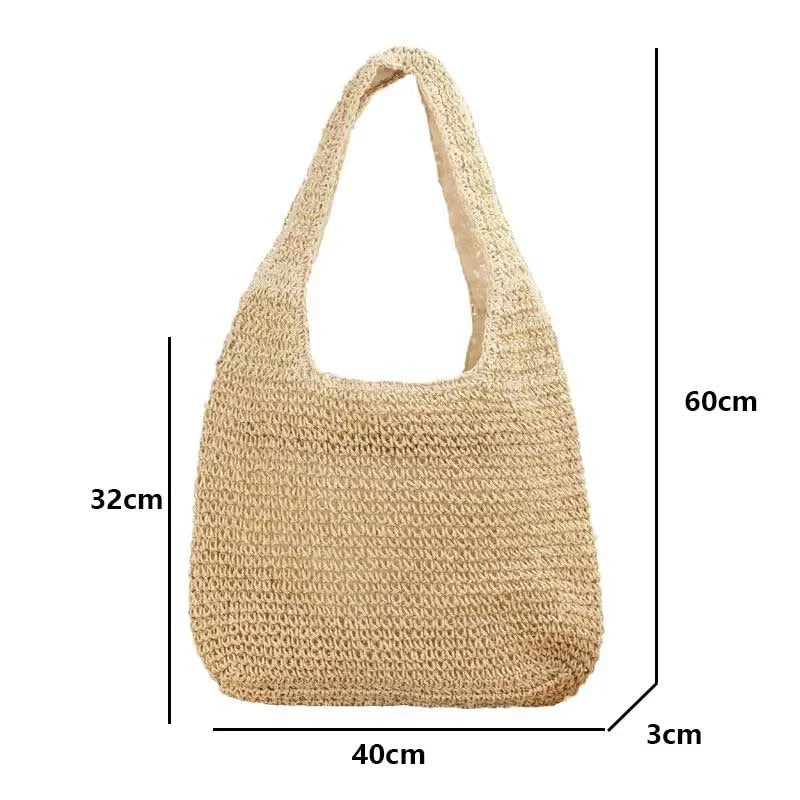 Chic Woven Straw Beach Bag | Large Capacity Tote for Effortless Summer Style