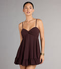 Chiffon Babydoll Dress | Sweetheart Neckline with Tie-Back Detail | Elegant Mini Dress for Effortless Style
