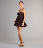 Chiffon Babydoll Dress | Sweetheart Neckline with Tie-Back Detail | Elegant Mini Dress for Effortless Style