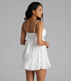 Chiffon Babydoll Dress | Sweetheart Neckline with Tie-Back Detail | Elegant Mini Dress for Effortless Style
