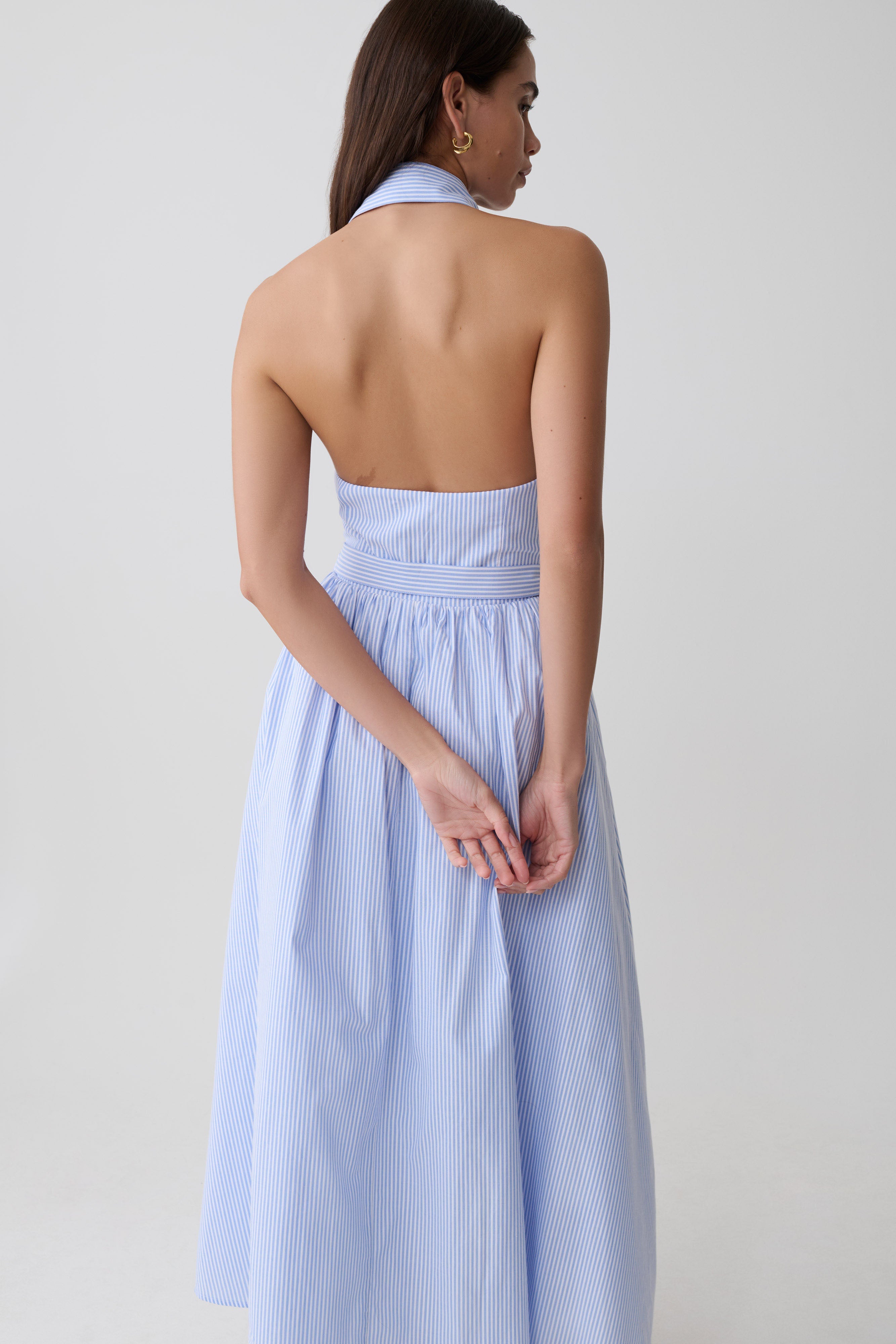 Cindy Collection | Collared Midi Dress with Vintage Buttons | Flattering A-Line Fit for Timeless Elegance