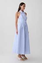 Cindy Collection | Collared Midi Dress with Vintage Buttons | Flattering A-Line Fit for Timeless Elegance