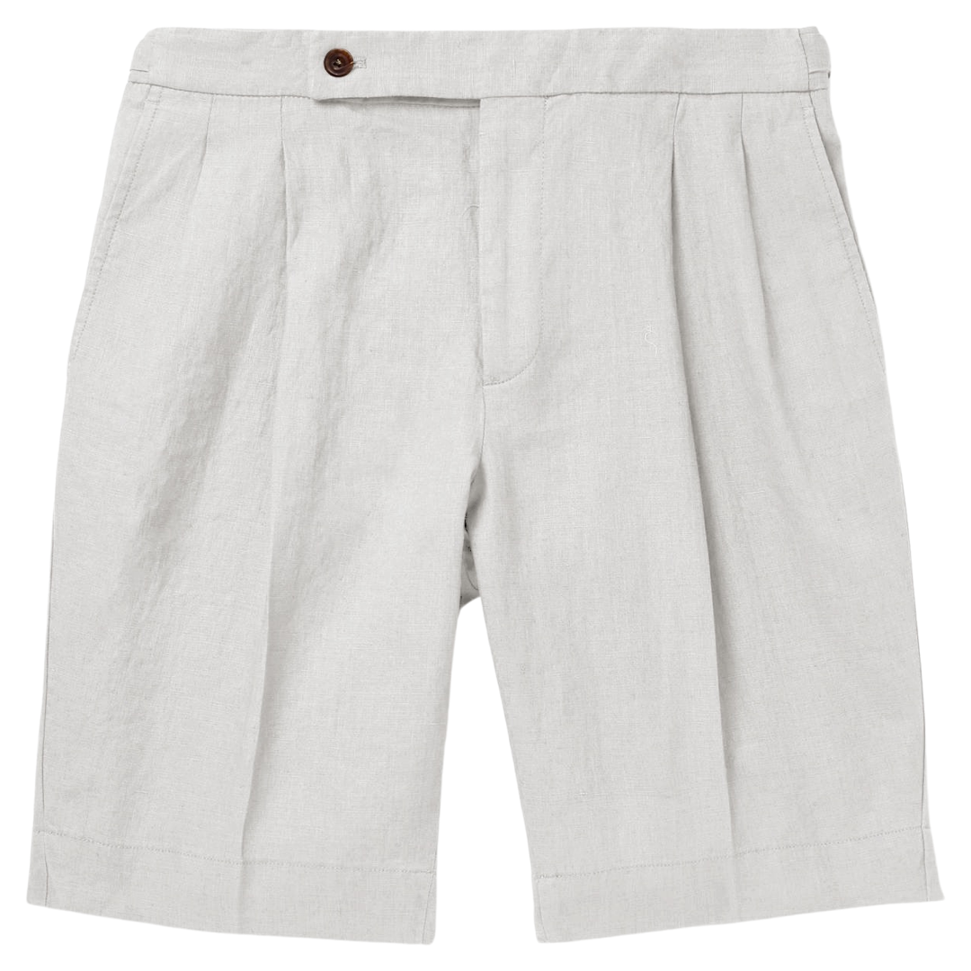 Classic Cargo Shorts | Men's Cotton Linen Shorts with Pleated Design | Comfortable Style for Weekend Wear