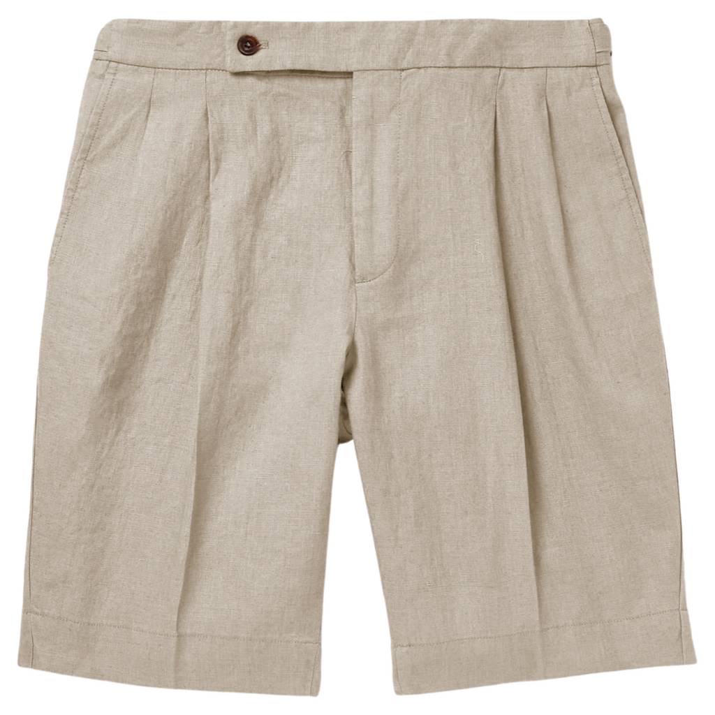 Classic Cargo Shorts | Men's Cotton Linen Shorts with Pleated Design | Comfortable Style for Weekend Wear