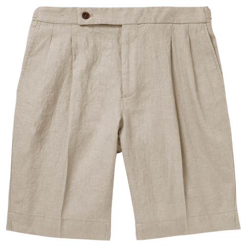 Classic Cargo Shorts | Men's Cotton Linen Shorts with Pleated Design | Comfortable Style for Weekend Wear