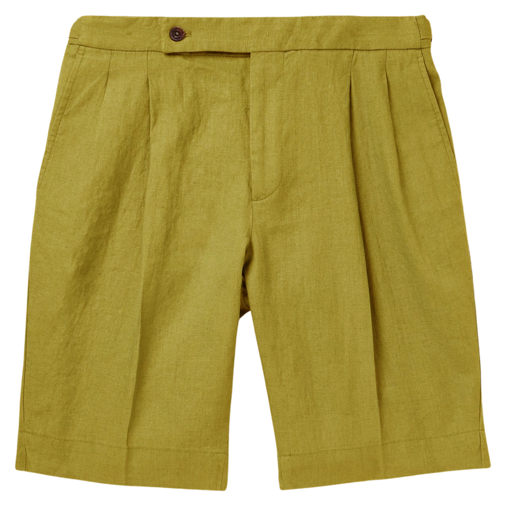 Classic Cargo Shorts | Men's Cotton Linen Shorts with Pleated Design | Comfortable Style for Weekend Wear