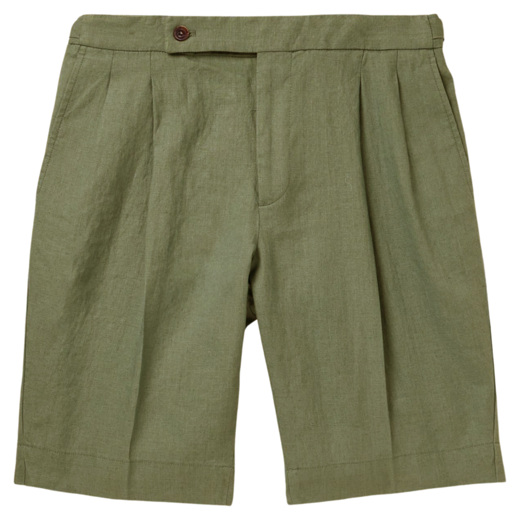 Classic Cargo Shorts | Men's Cotton Linen Shorts with Pleated Design | Comfortable Style for Weekend Wear