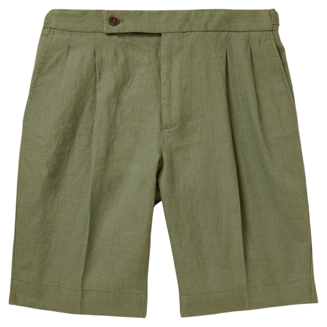 Classic Cargo Shorts | Men's Cotton Linen Shorts with Pleated Design | Comfortable Style for Weekend Wear